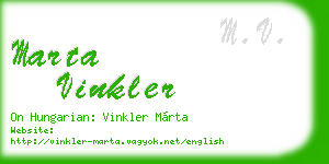 marta vinkler business card